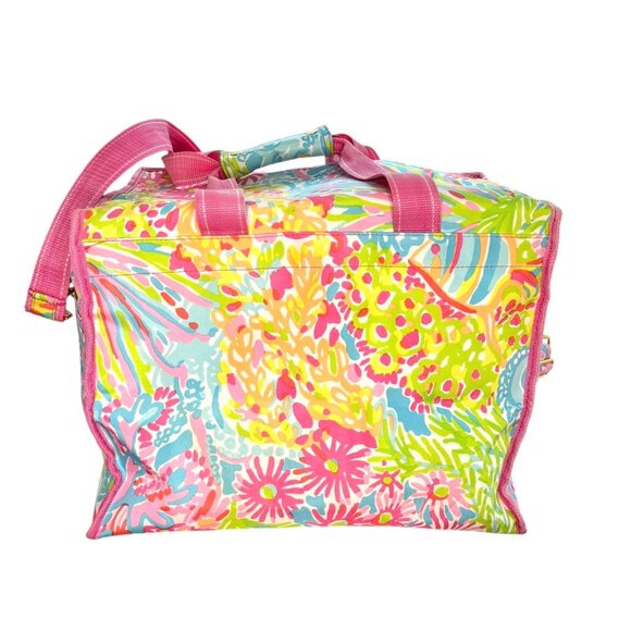 Lilly Pulitzer Pink Floral Insulated Cooler Bag W/ Double Handles & Adjustable S - Picture 4 of 14